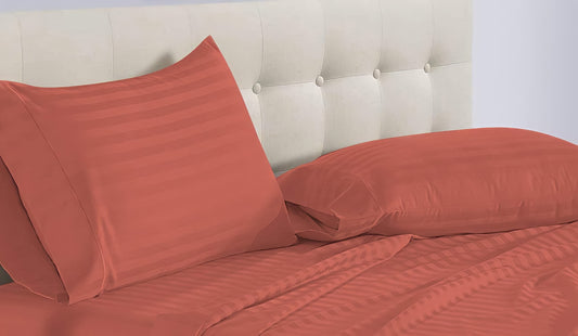 Brick Red Stripe Pillow Covers