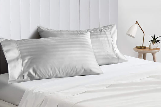 Light Grey Stripe Pillow Covers