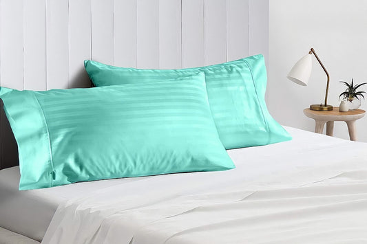 Aqua Blue Stripe Pillow Covers