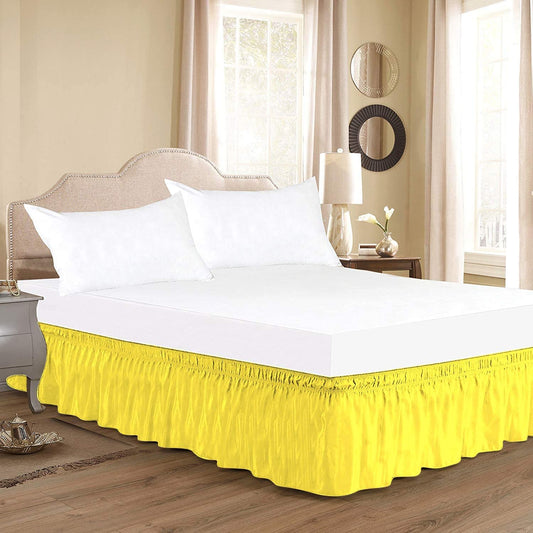 Yellow Wrap Around Bed Skirt