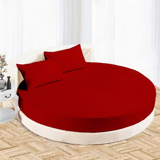 Red Round Bed Sheet Set