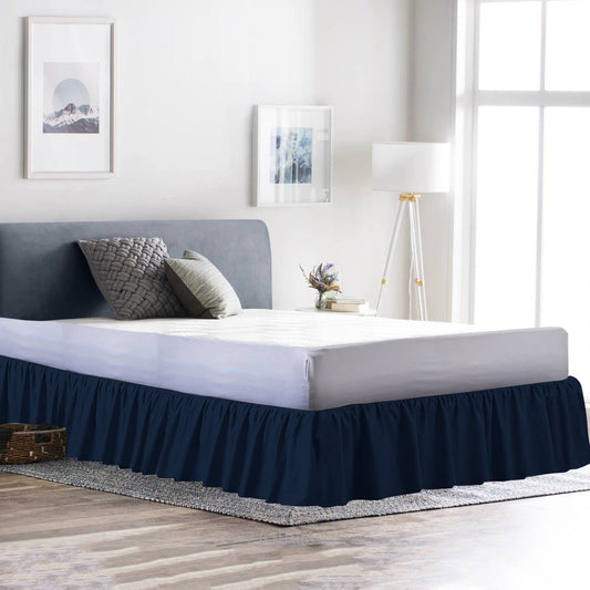 Navy Blue Ruffle Bed Skirts