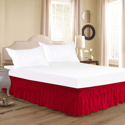 Red Wrap Around Bed Skirt