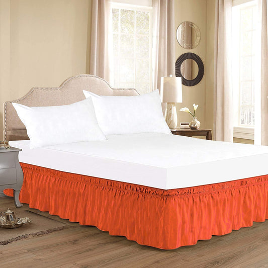 Orange Wrap Around Bed Skirt