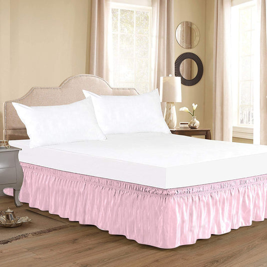 Pink Wrap Around Bed Skirt