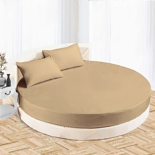 Taupe Round Bed Sheet Sets