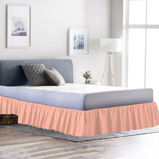 Peach Ruffle Bed Skirts