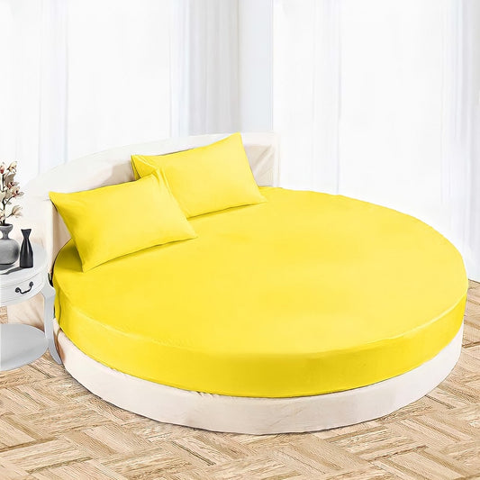 Yellow Round Bed Sheet Sets