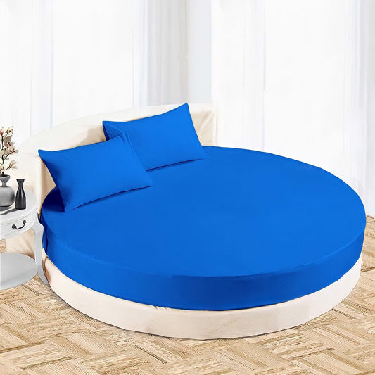 Royal Blue Round Bed Sheet Sets