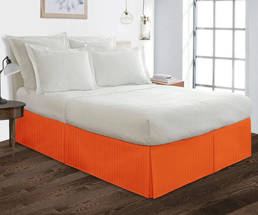 Orange Stripe Bed Skirt