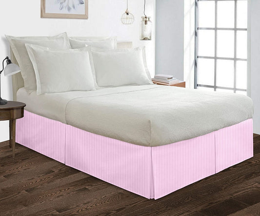 Pink Stripe Bed Skirt