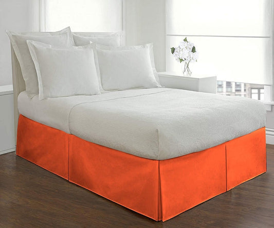 Orange Pleated Bed Skirt