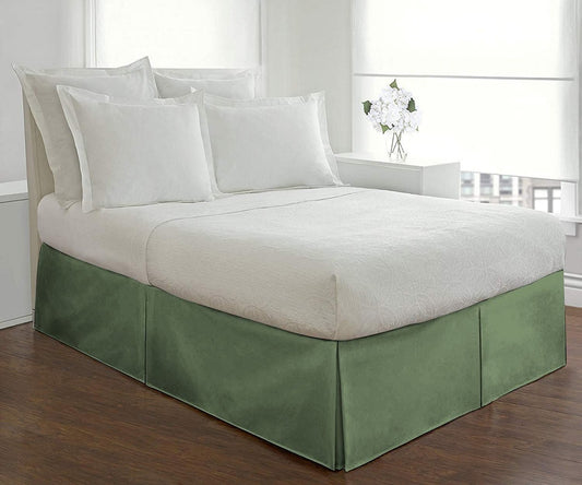 Moss Green Pleated Bed Skirt