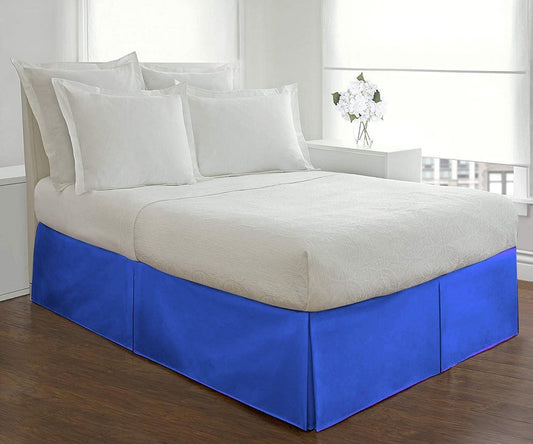 Royal Blue Pleated Bed Skirt