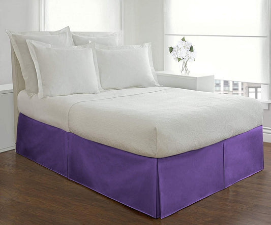 Purple Pleated Bed Skirt