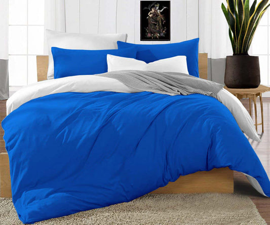 Royal Blue and White Reversible Duvet Covers