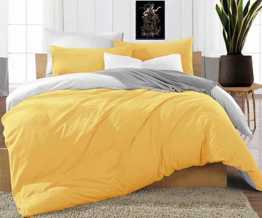Gold and White Reversible Duvet Covers