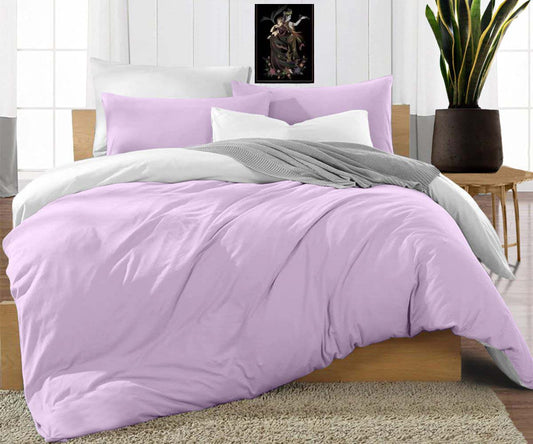 Lilac and White Reversible Duvet Covers