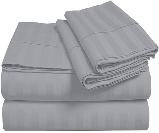Light Grey Stripe Bed Sheet Sets