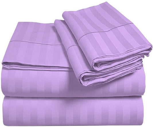 Lilac Stripe Bed Sheet Sets