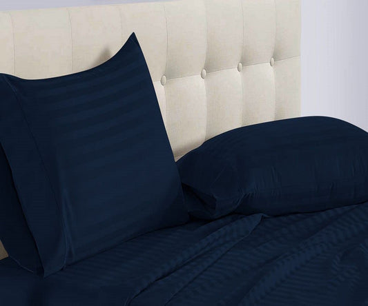 Navy Blue Stripe Bed Sheets