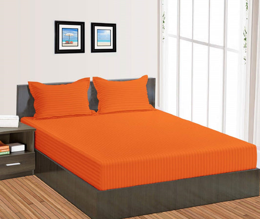 Orange Stripe Fitted Bed Sheets