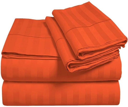 Orange Stripe Bed Sheet Sets