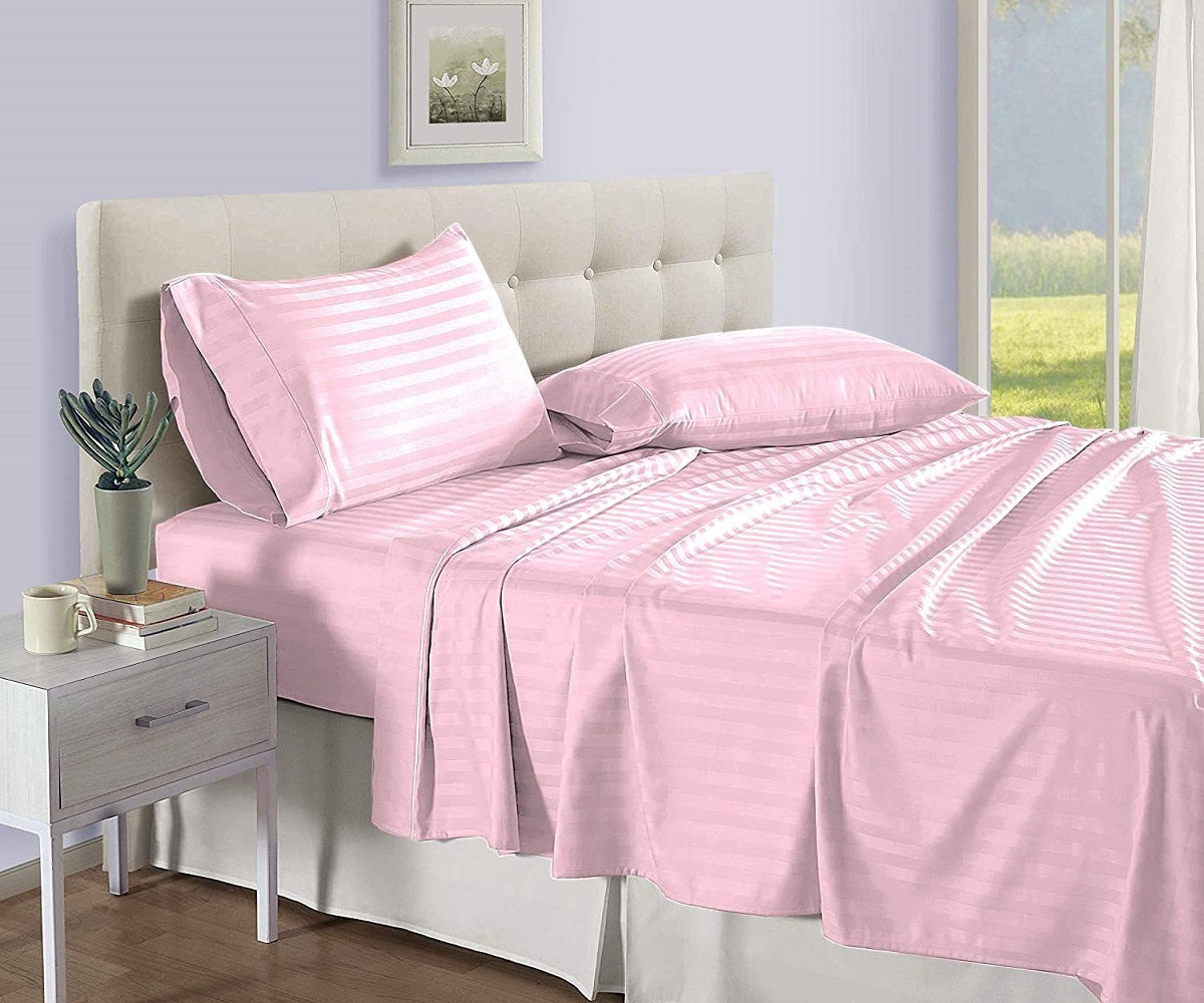Pink Stripe Bed Sheets