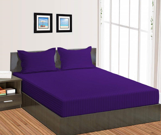 Purple Stripe Fitted Bed Sheets