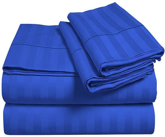 Royal Blue Stripe Bed Sheet Sets