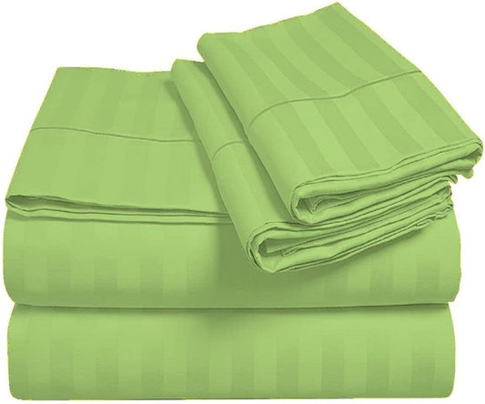 Sage Green Stripe Bed Sheet Sets