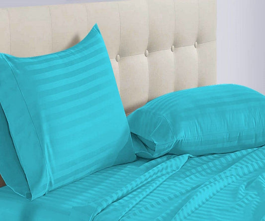 Turquoise Blue Stripe Bed Sheets