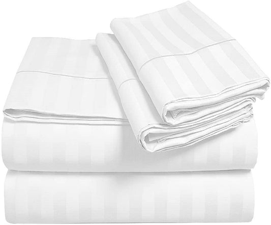 White Stripe Bed Sheet Sets