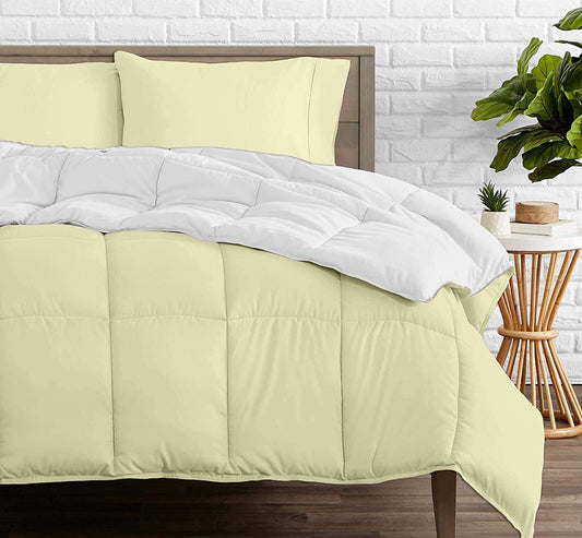 Ivory and White Reversible Comforters