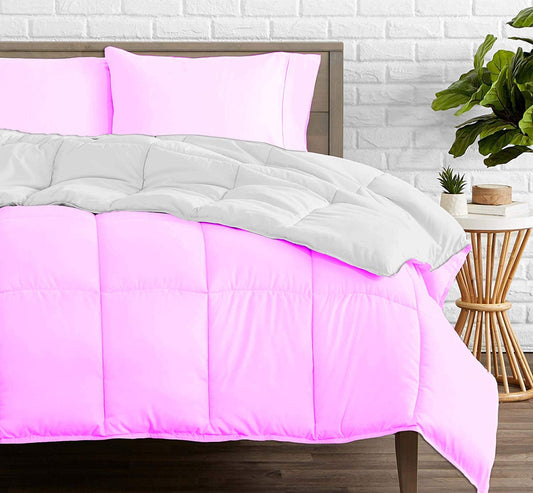 Pink and White Reversible Comforters
