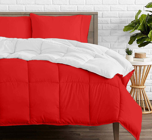Red and White Reversible Comforters
