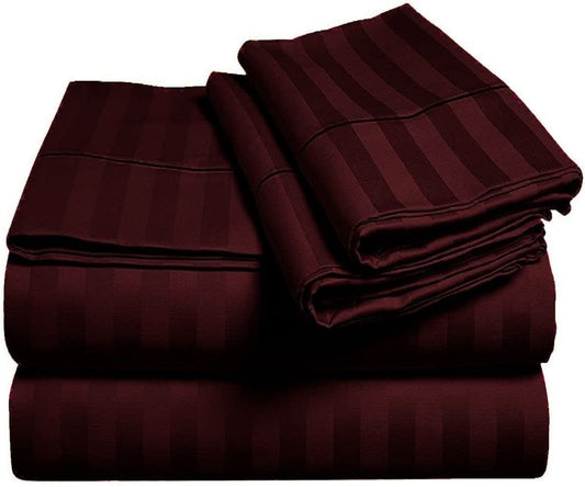 Wine Stripe Bed Sheet Sets