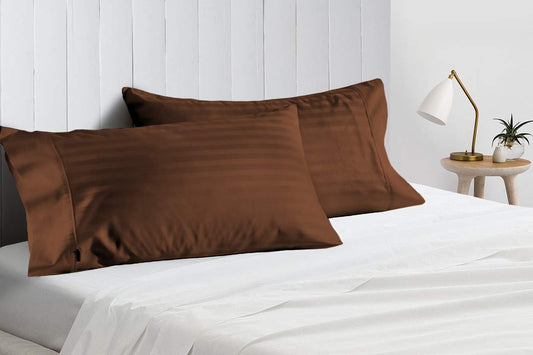 Chocolate Stripe Pillow Covers