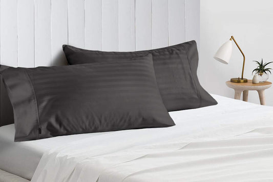 Dark Grey Stripe Pillow Covers
