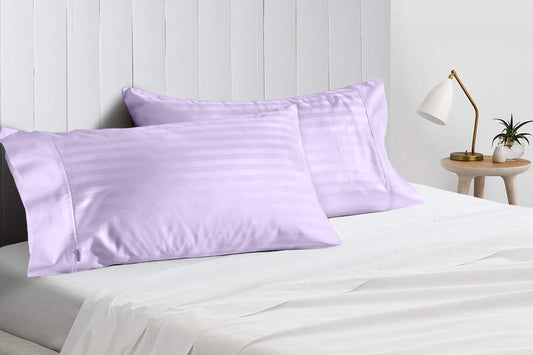 Lilac Stripe Pillow Covers