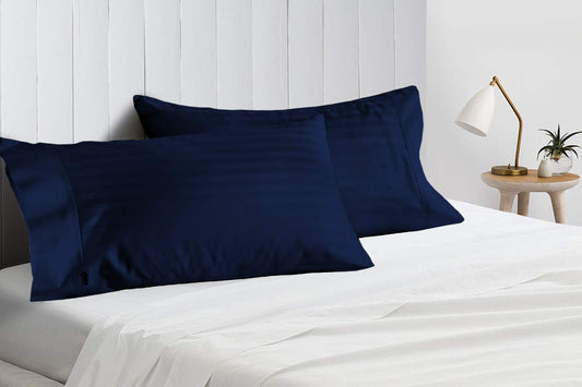 Navy Blue Stripe Pillow Covers