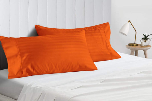 Orange Stripe Pillow Covers
