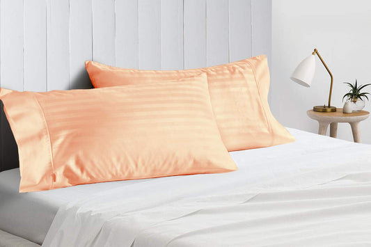 Peach Stripe Pillow Covers