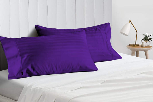 Purple Stripe Pillow Covers